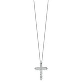 14k White Gold 3 carat Lab Grown Diamond VS+ F+ Complete 18 inch Cross Pendant Necklace